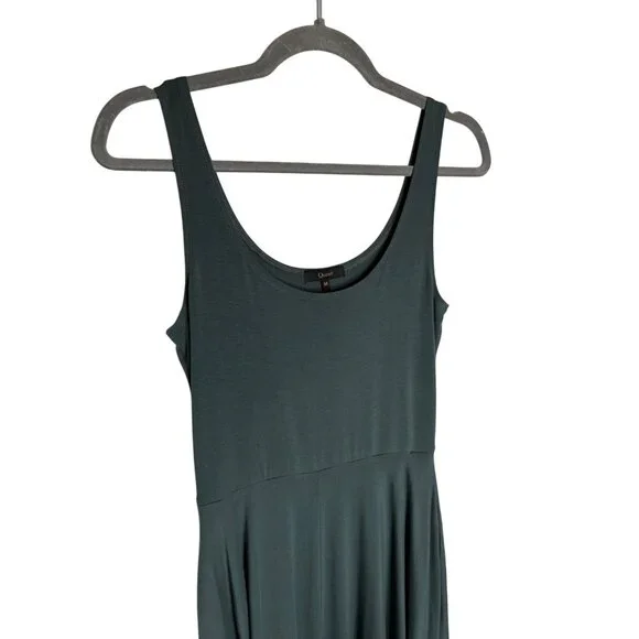 Quince Tencel Jersey Fit & Flare Dress Dark Olive-sz Medium - Picture 10 of 13